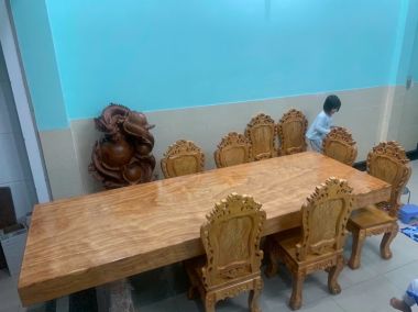 Bộ bàn ăn chữ nhật nguyên tấm