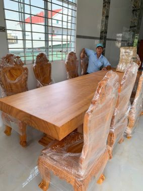 Bộ Bàn Ghế Salon Phòng Khách Chạm Nghê - Vân Tuyển (6 Món)