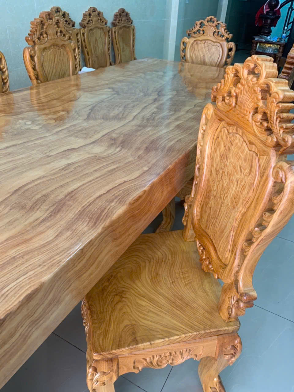 Bộ Bàn Ghế Salon Phòng Khách Chạm Nghê - Vân Tuyển (6 Món)